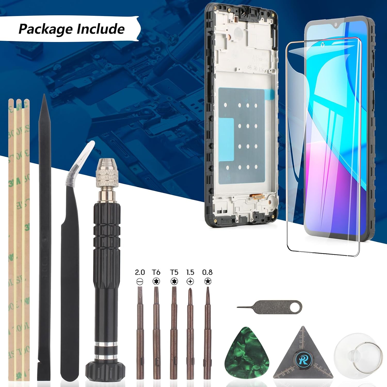for Samsung Galaxy A16 4G Screen Replacement for Samsung A16 4G A165F/A165M LCD Display Touch Screen Digitizer Assembly Replacement with Tools(Incell with Frame