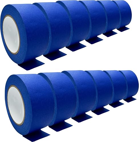 SmaringRobot Premium Blue Painters Tapes, Paint Tape, No Residue & Easy Removal, Painting Tape for Painter, DIY Paper Arts & Crafts, Spraying Drywall Paint, 12PCS 1.88 Inches x 60.1 Yd Painter's Tape