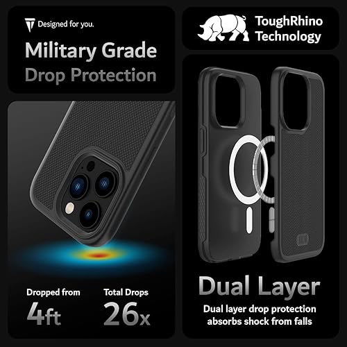 Vista 3 de TUDIA MergeGrip - Funda compatible con iPhone 14 Pro MagSafe, delgada, con diseño antideslizante para un fácil agarre, grado militar