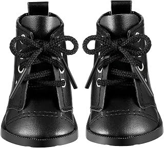 Botas PU para Muñecas Zapatos Miniatura Decorativos Accesorios para Vestir Muñecas Niñas Color Negro