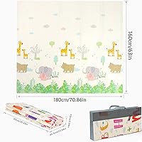 Vista 3 de Tapete reversible para bebé, tapete de juego plegable para bebé, tapete de juego de espuma suave para el suelo, tapete de juego portátil impermeable