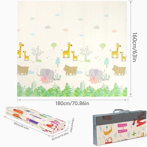 Miniatura 3 de Tapete reversible para bebé, tapete de juego plegable para bebé, tapete de juego de espuma suave para el suelo, tapete de juego portátil impermeable
