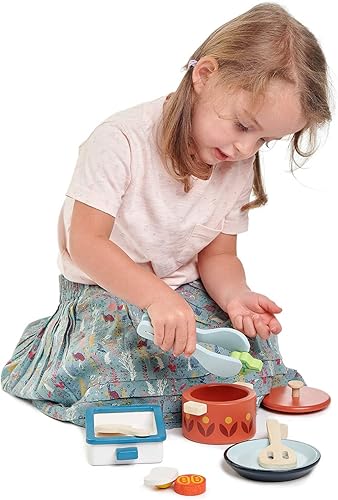 Miniatura 2 de Tender Leaf Toys - Ollas y sartenes - Juego de 13 piezas de cocina de madera para simular, juego de accesorios de cocina para niños - A partir de 3