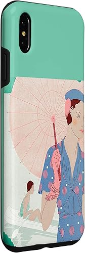 Miniatura 3 de iPhone XS Max Art Taste Beauty Leaves of Feminine Elegance Umbrella Lady Case