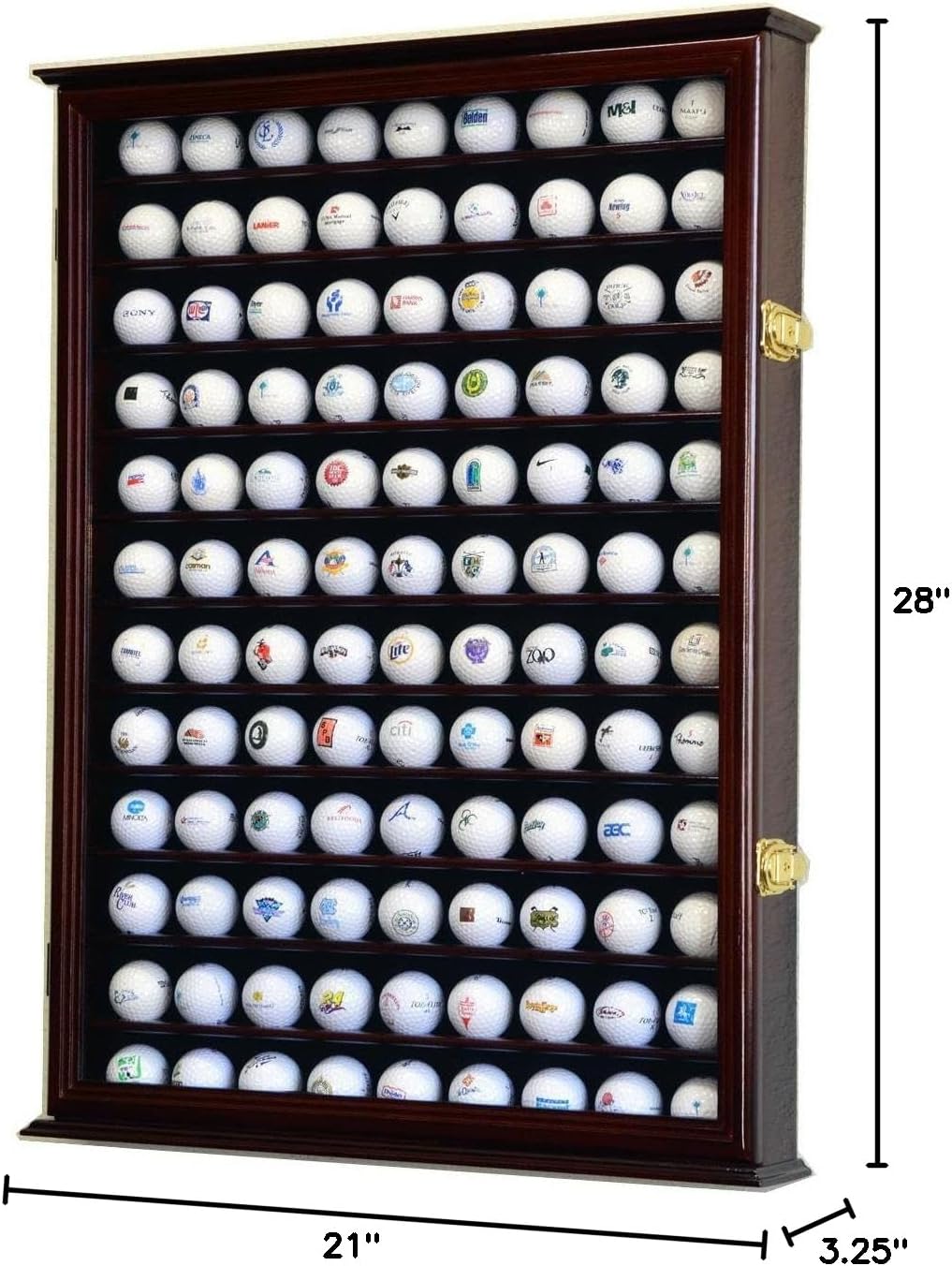 108 Golf Ball Display Case Cabinet Wall Rack Holder w/98% UV Protection Lockable