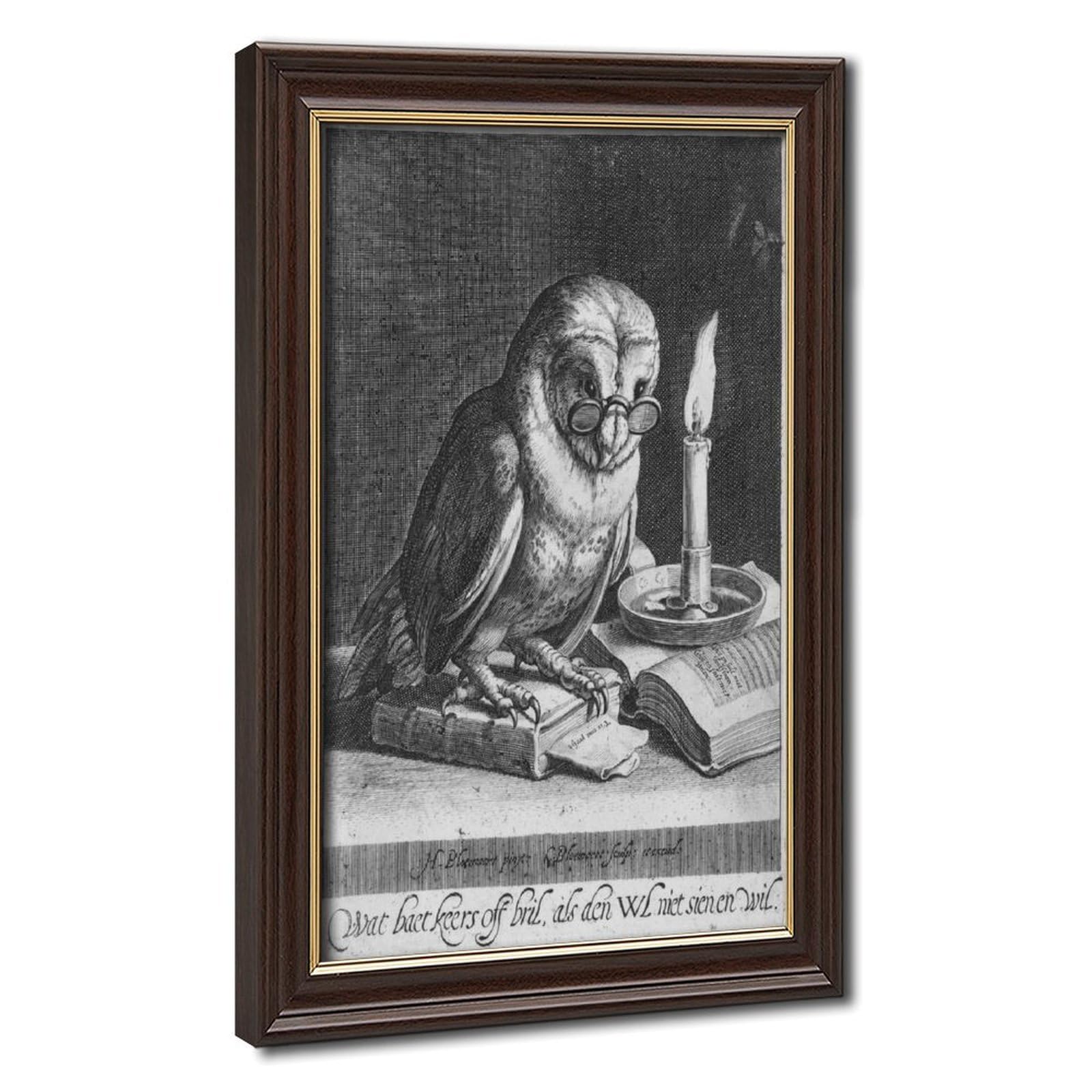 Impression sur toile Cornelis Bloemaert WCYB tableau chouette pour la décoration murale de bureau - 8