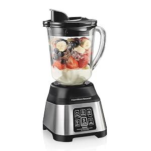 Hamilton Beach Blender for Smoothies with 5 Functions Including Auto Smoothie Cycle Wave Action System for Ultra Smooth