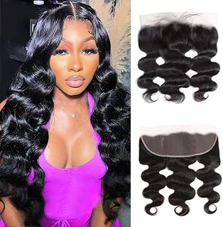 13x4 Lace Frontal Closure Body Wave Frontal Ear to Ear HD Lace Frontal Human Hair Brazilian Virgin Human Hair Frontals 10 Inch Pre Plucked Hair Extensions for Women Free Part 150% Density
