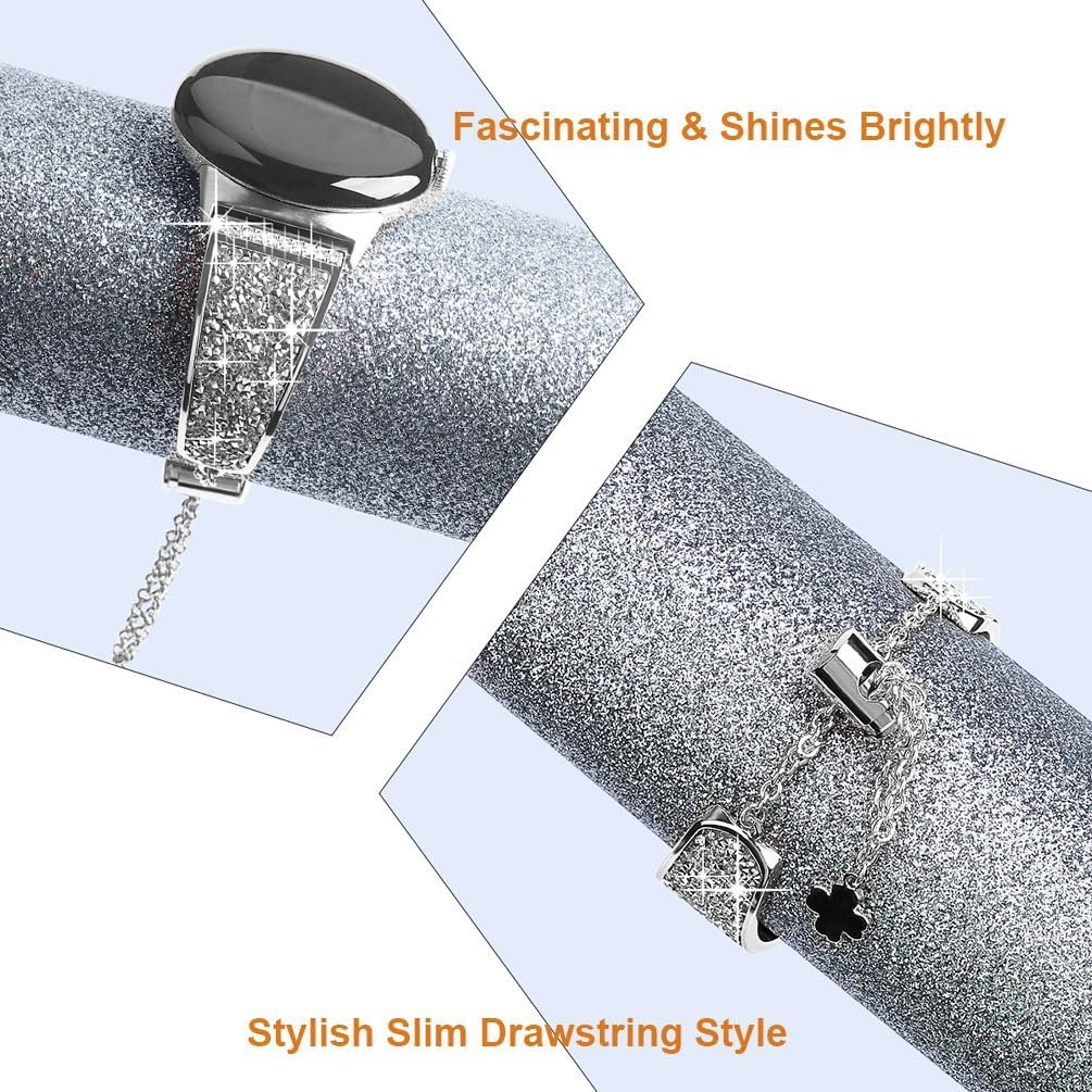 Compatible for Samsung Galaxy Watch 7/FE/6/5/4 Band 40mm 44mm, Active 2 Bands,Women Bling Bracelet Adjustable Replacement Strap Wristband for Galaxy Watch 6 Classic/5 Pro/4 Classic/Watch 3 41mm image 5