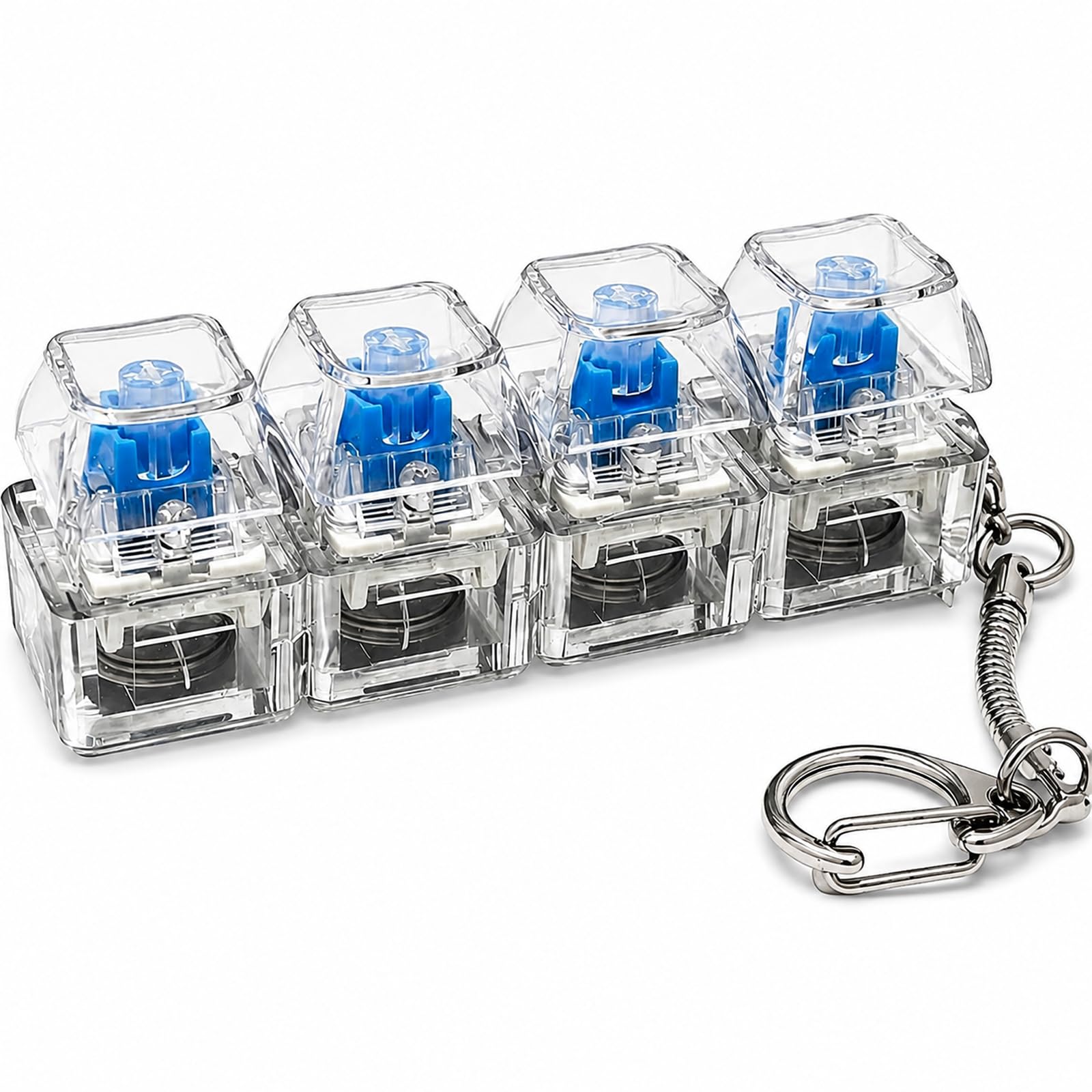 4-Button Mechanical Keyboard Clicker Keychain, Tactile Desk Accessory