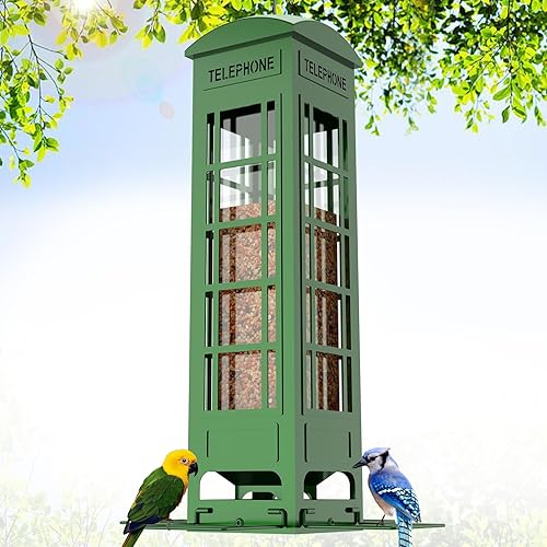 Miniatura 9 de Comedero de pájaros para colgar al aire libre, a prueba de ardillas, comedero retráctil para exteriores, 6.2 libras, gran capacidad para cardenal,