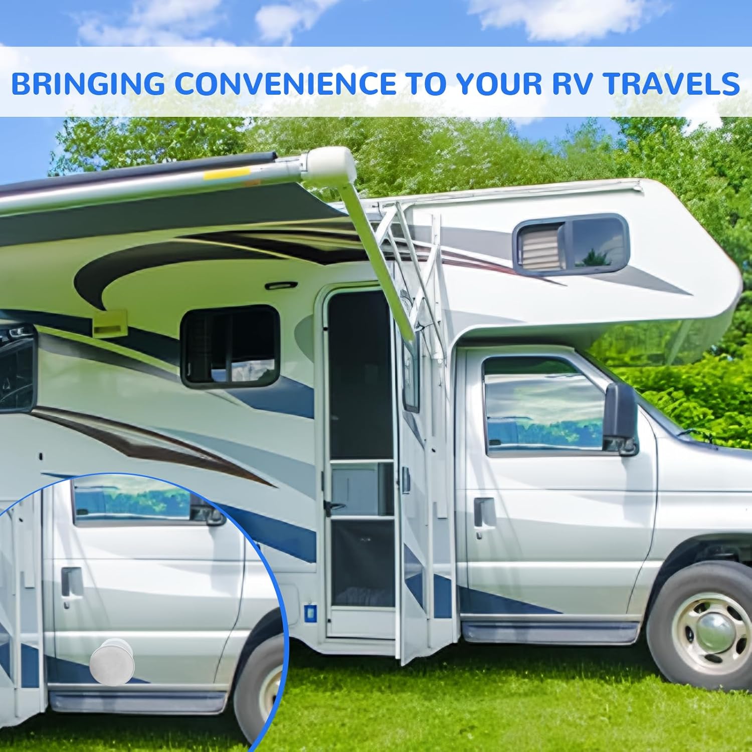 2 Pcs RV Magnetic Door Catch RV Door Holder Baggage Door Catch to Keep Door Open RV Must Have Accessories for RV Camper Trailer Motor Home Boat Compartments Cargo (White)