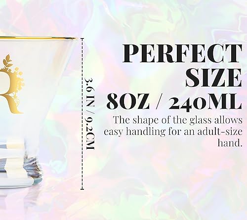 Miniatura 5 de Onebttl Vasos de Martini iridiscentes sin tallo con inicial A, regalos personalizados para mujeres, 8 onzas, regalos de cóctel, vasos de alcohol
