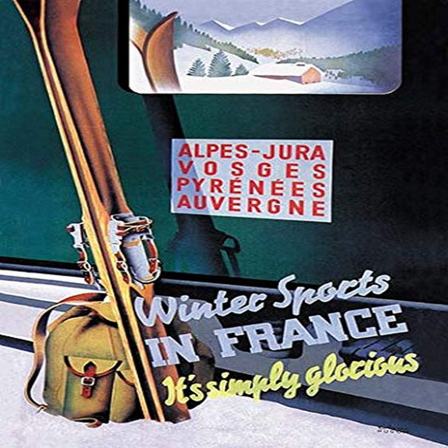 Buyenlarge Winter Sports in France 16" X 24" Fine Art