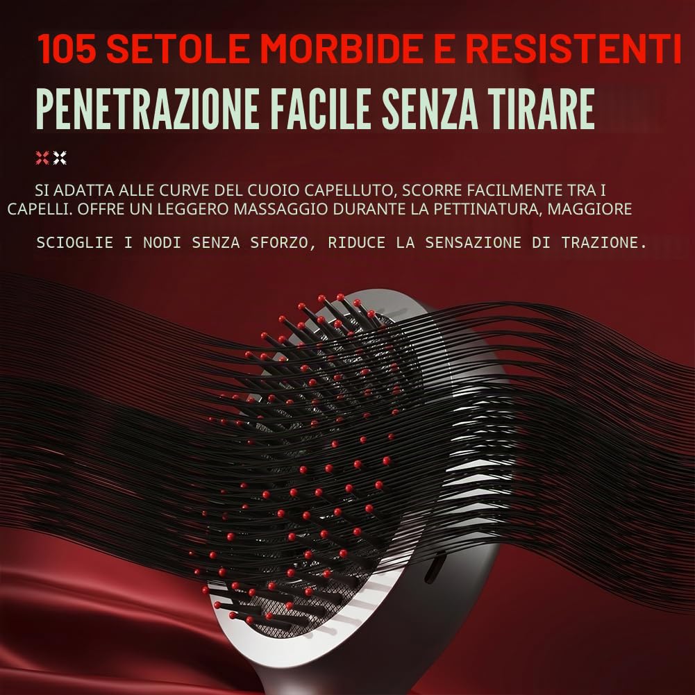 Spazzola Lisciante a Vapore Per Capelli – Piastra e Spazzola 2-In-1 Con Vapore Umido, Districante e Lucidante Per Tutti i Tipi Di Capelli,Ideale Per Capelli Secchi, Crespi o Ribelli (2,rosa)