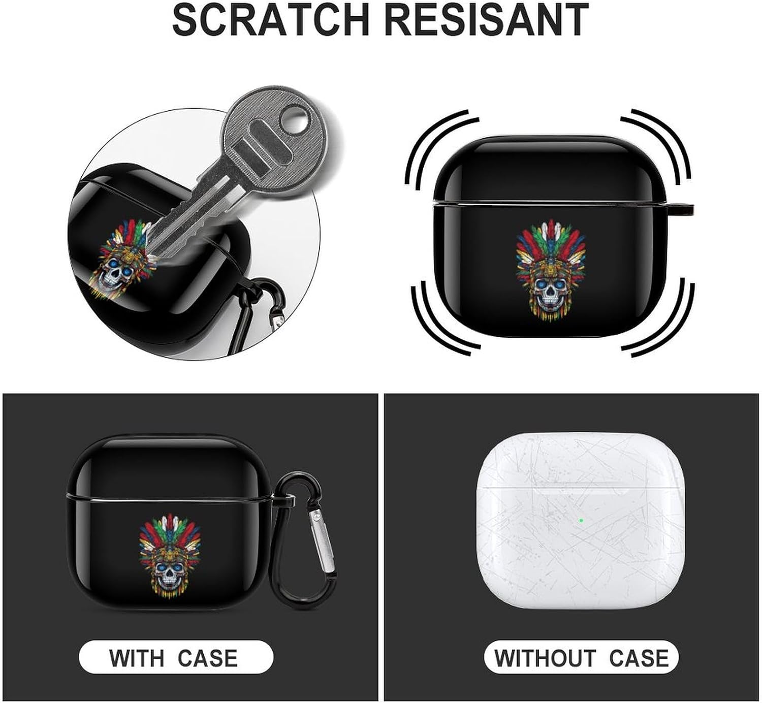 Aztec Mayan Skull Funny Earbuds Case for Airpods 3 image 3