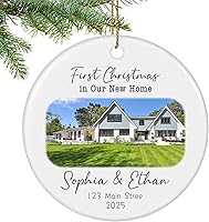 Vista 11 de Adornos de Navidad personalizados 2025 - Adorno de foto personalizado Adorno de Navidad de madera personalizada Regalo para decoración de árbol