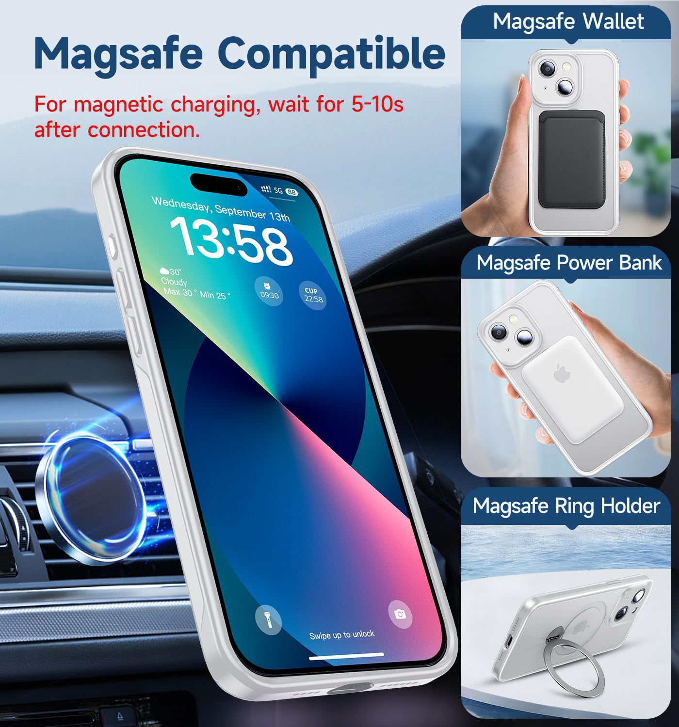 Amazon.com: MAGIC JOHN for iPhone 13 Case[Compatible with Magsafe