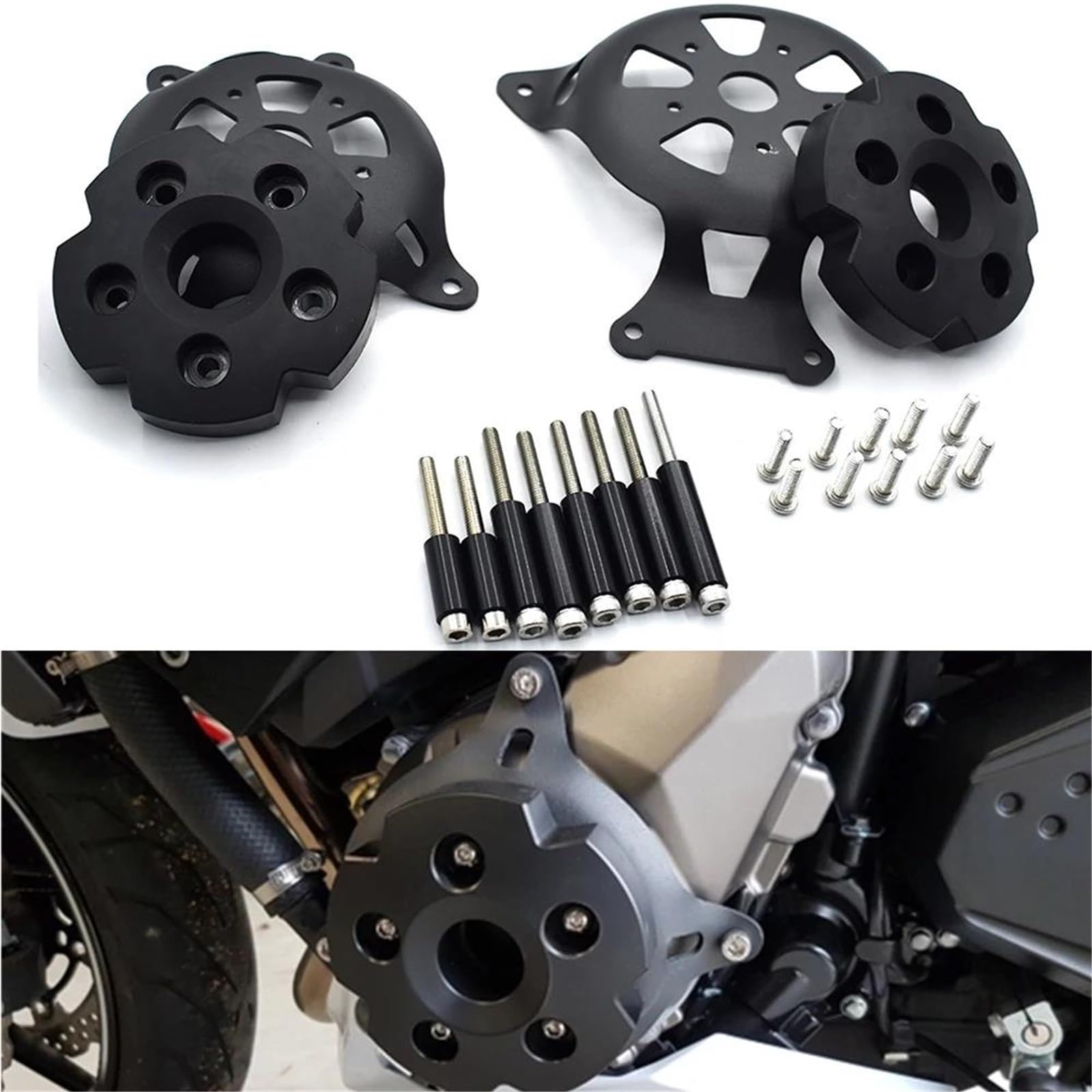 Protector De Estator De Motor De Motocicleta, Protección contra Impactos Y Deslizamiento del Cárter del Motor para Z800 Z 800 2013-2016 Marco Protección contra Caídas
