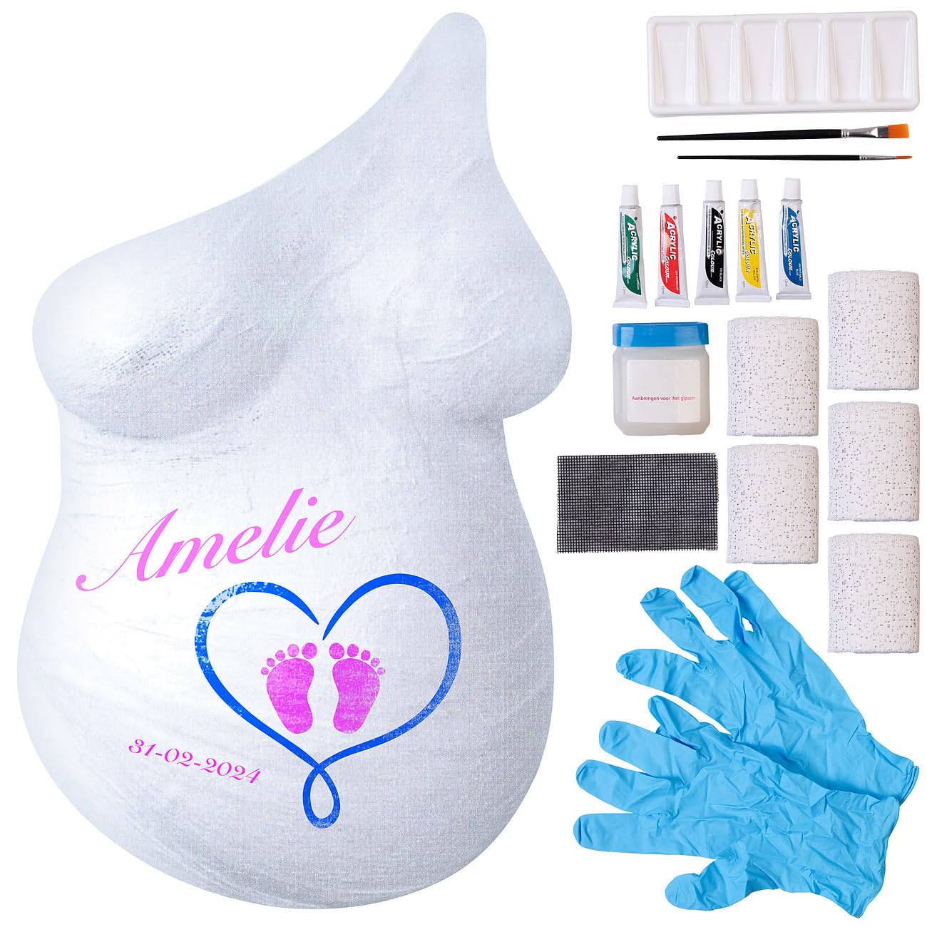 Kit de moulage grossesse en plâtre pour ventre de femme enceinte [Your Design]