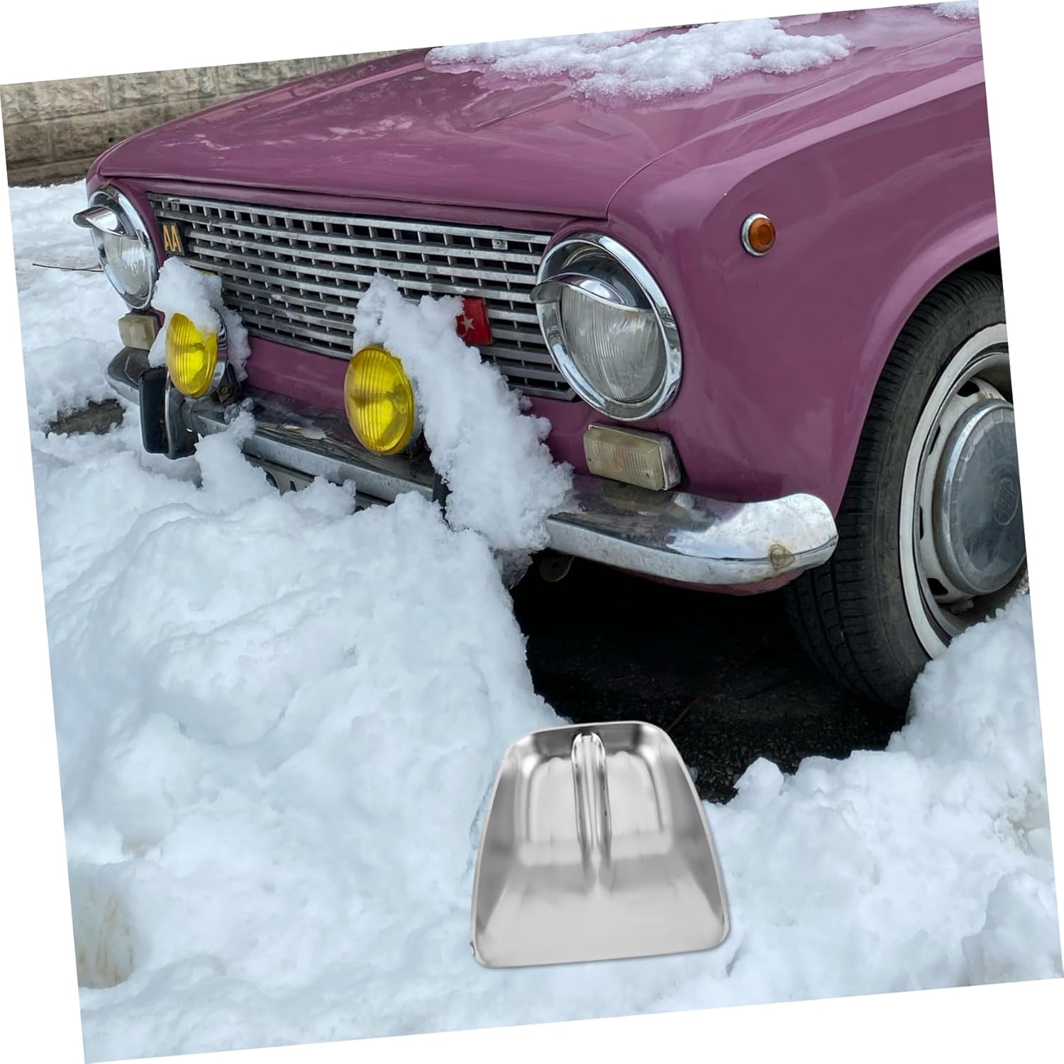 Luxshiny Stainless Steel Snow Shovel Heavy Duty Replacement Tool for Efficient Snow Removal Grain Handling and Outdoor Use Ergonomic Design Easy Installation Reinforced Material