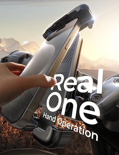 Miniatura 2 de LISEN Soporte de teléfono para motocicleta actualización 2025 Soporte de teléfono para bicicleta, abrazadera para manillar de motocicleta, clip de