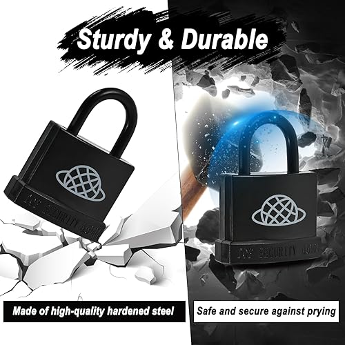 Miniatura 5 de 8 candados resistentes a la intemperie con llave para uso en exteriores, candado con llave para exteriores con carcasa de plástico, cerraduras con