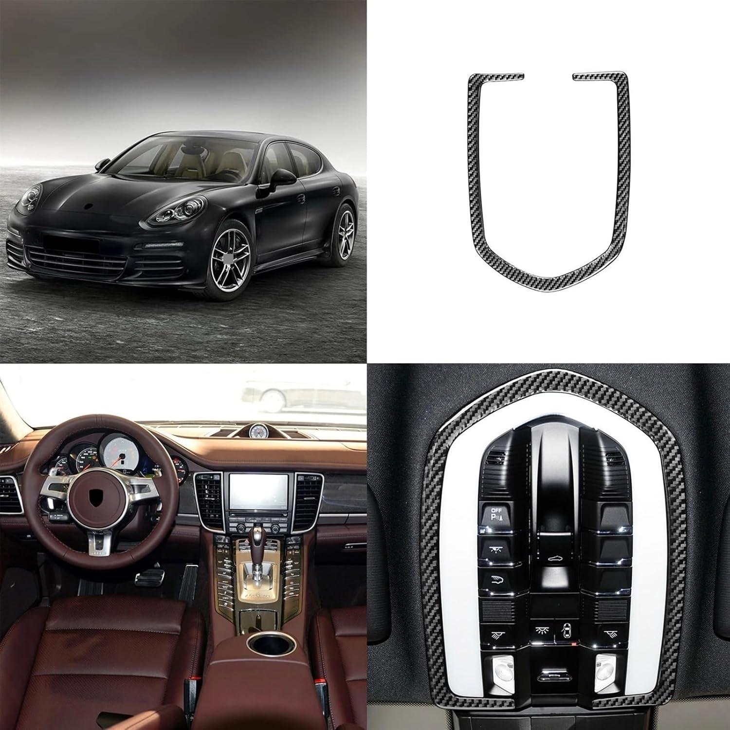 for porsches panameras 2010-2016 Accessory Carbon Fiber Front Reading Light Decorative Strips Car Interior Decoration Sticker