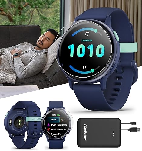 Miniatura 2 de PlayBetter Garmin vivoactive 5 (azul marino metálico) reloj inteligente con GPS  Reloj de salud con pantalla AMOLED, hasta 11 días de batería