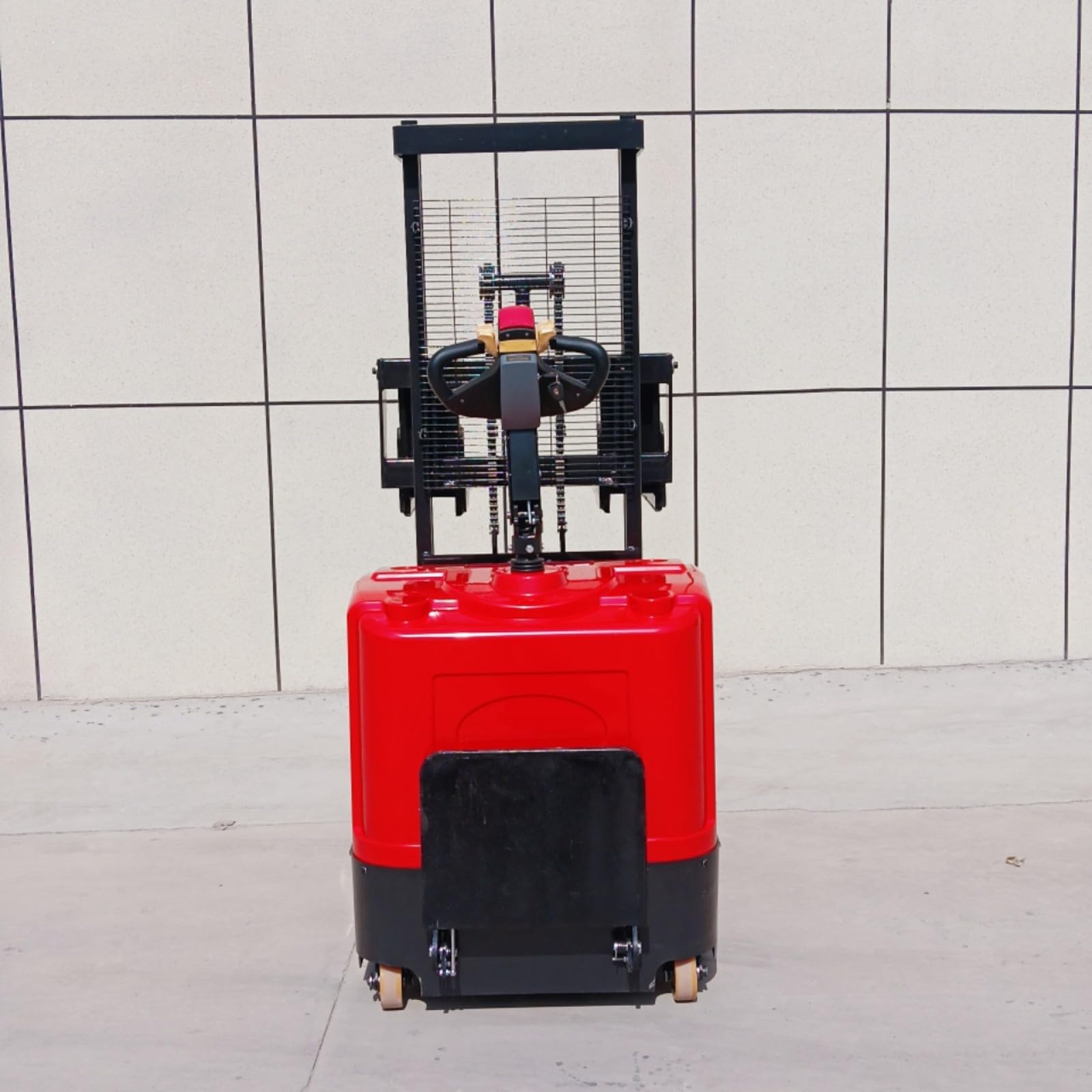 Apilador eléctrico para walkie de 1000 kg, 1500 kg, 3000 mm, altura de elevación, apilador de palés de empuje manual resistente para almacenamiento de fábrica y transporte de materiales industriales