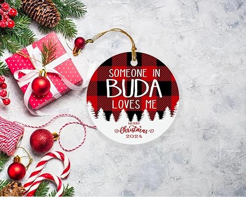 Miniatura 3 de Buda City Ornament Christmas 2023 - Someone in Buda Loves Me - Buda Ornament Romantic Gift for Friend and Family - Long Distance Relationships