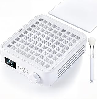 Makartt Mini Nail Dust Collector: Powerful Quiet Suction for Acrylic Nails, Manicure Pedicure - 3 Speeds, 10 Filters, LED Display
