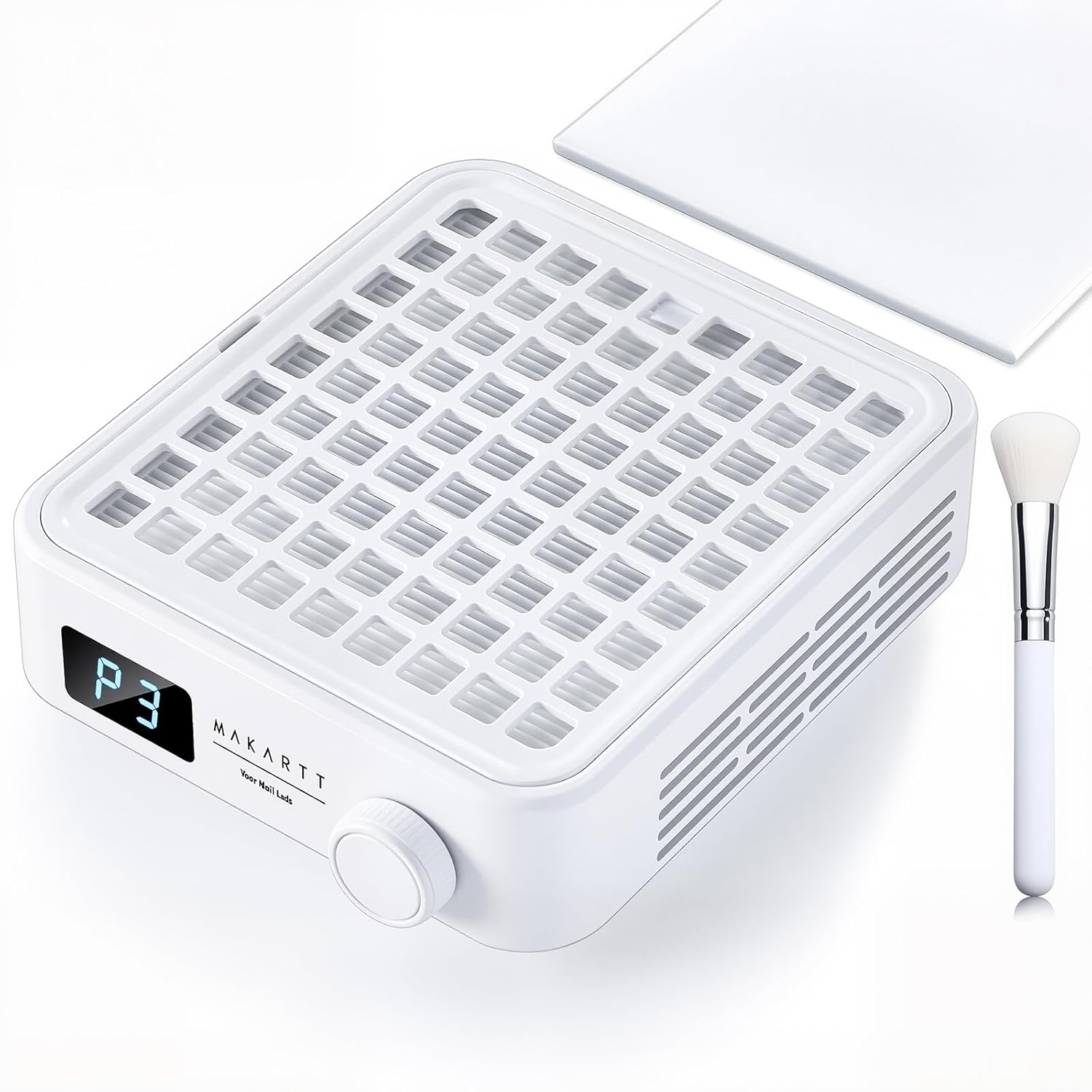 Makartt Mini Nail Dust Collector: Powerful Quiet Suction for Acrylic Nails, Manicure Pedicure - 3 Speeds, 10 Filters, LED Display