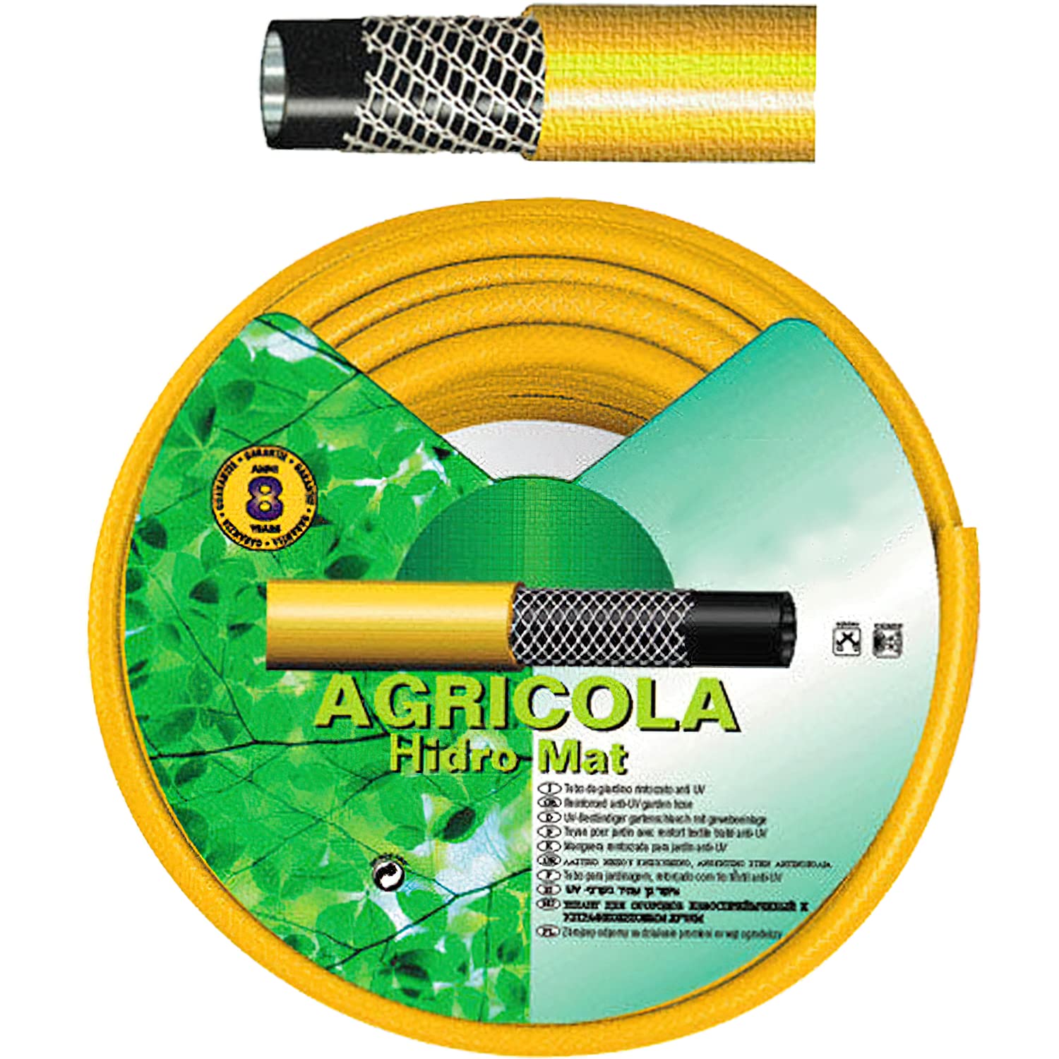 Manguera Amarillo Hidro Mat 19 Mm. - 3/4" Rollo 50 Metros