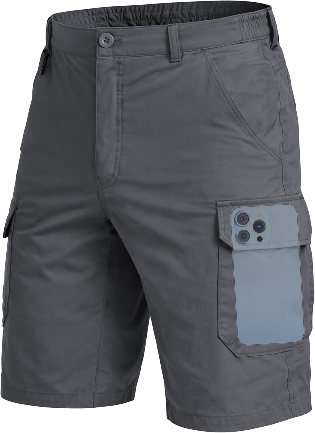 NATUVENIX Hiking Shorts Men Water Resistant Fishing Shorts for Men Quick Dry Work Shorts with 7 Pockets for Outdoor