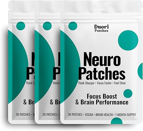 Miniatura 1 de Neuro Patch - Apoyo para el enfoque y el cerebro - Cafeína natural + L-teanina + Rhodiola + extracto de pimienta negra - Parche de enfoque cerebral