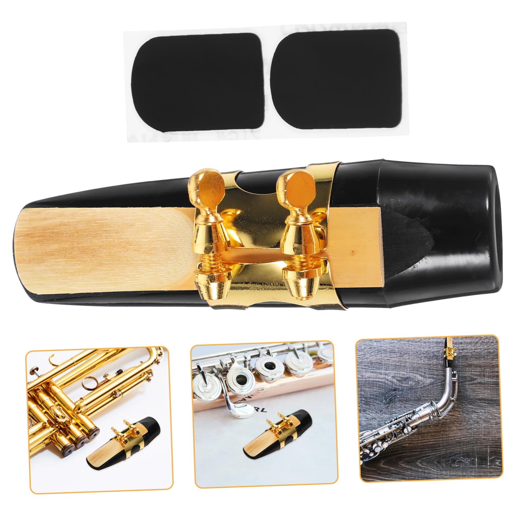 Abaodam 3pièces Saxophone Alto Avec Embouchure Professionnelle De Bec Couvre-bec Anche Et Coussinets Pour Musiciens