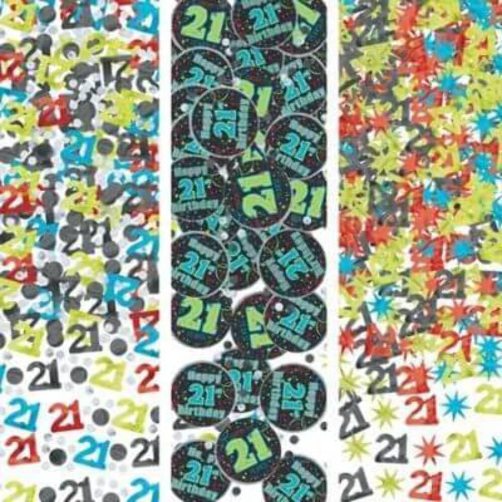 Confettis 21st Brilliant anniversaire Amscan pour garnir vos enveloppes cadeaux
