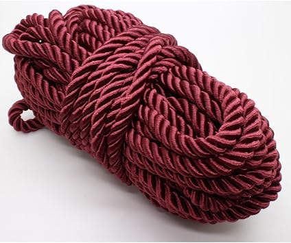 5mm Maroon Twisted Satin Cord String 10yds for Crafts Sewing