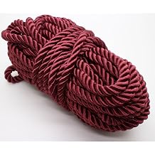 5mm Maroon Twisted Satin Cord String 10yds for Crafts Sewing | The decorative rope is ideal for choker, jewelry making, handfasting,drawstrings,wedding decor, and DIY projects