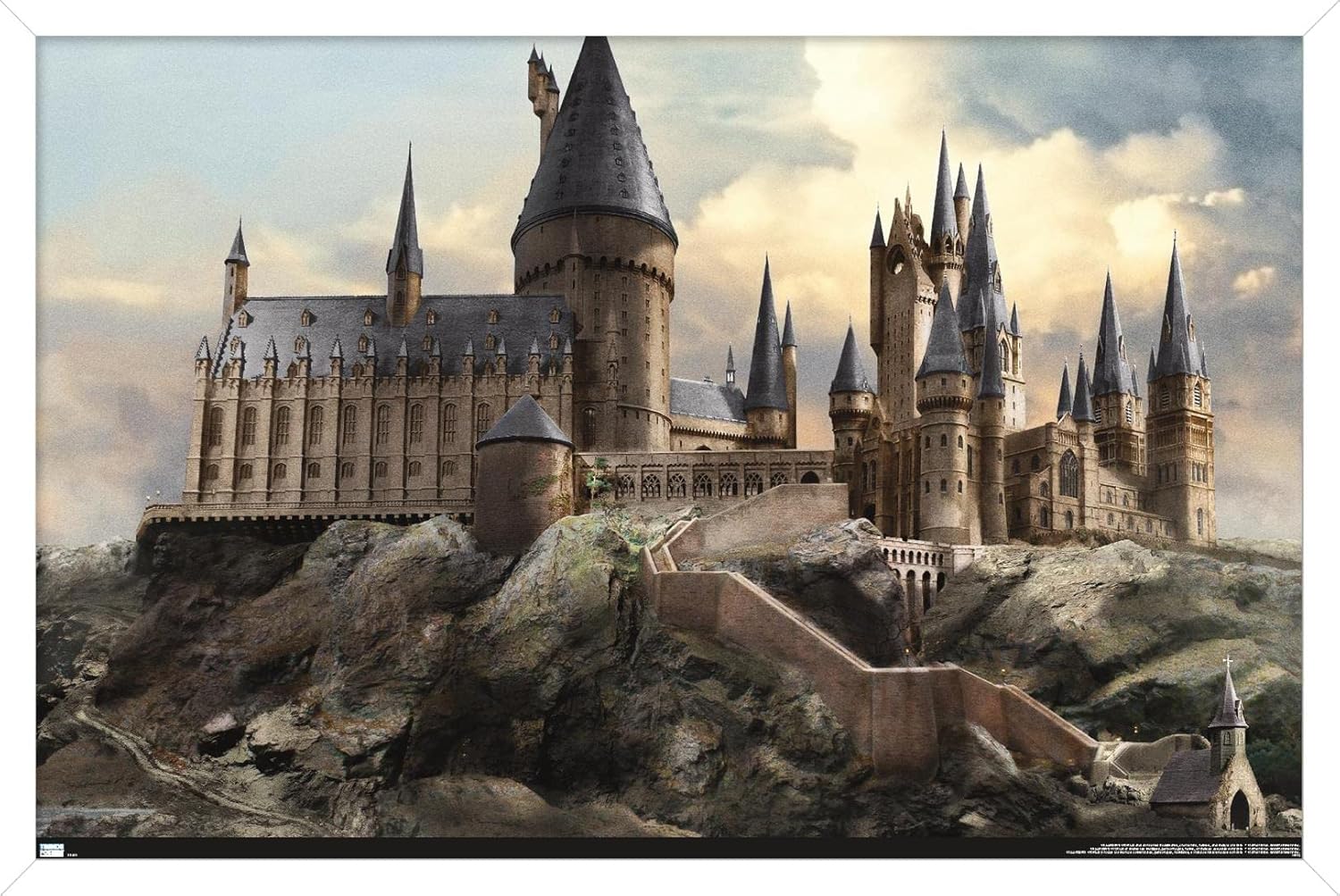 Trends International The Wizarding World: Harry Potter - Hogwarts at Sunrise Wall Poster, 22.375" x 34", Premium Unframed Version