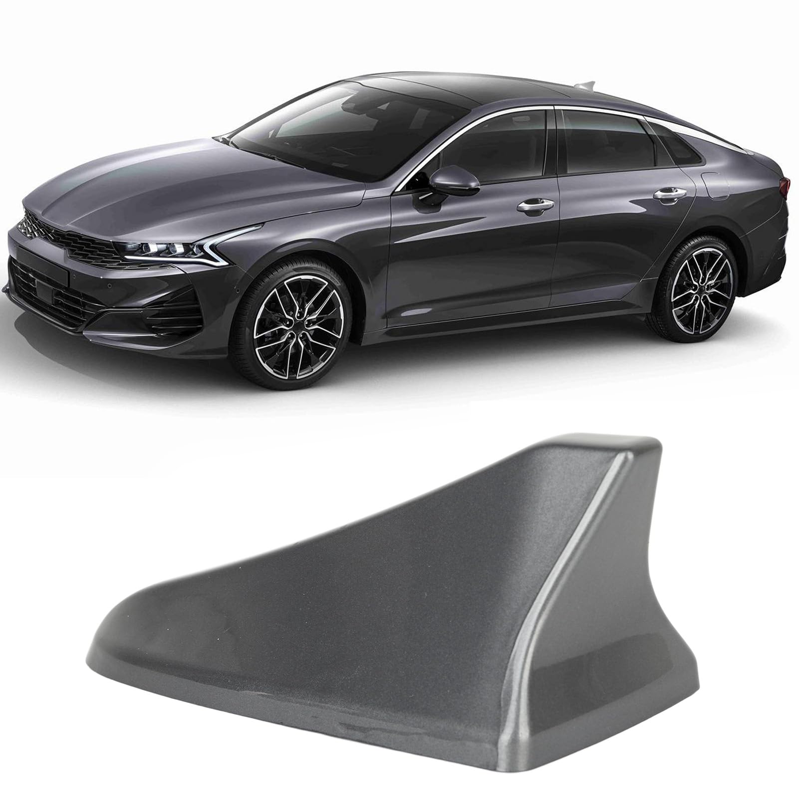 Shark Fin Roof Antenna Cover Car Roof Antenna Aerial Shell, 96219 D5000EBQK Radio Antenna Base Cover Vehicle Shark Fin Shape Cover Replacement for Hyundai Elantra Sedan (Silver)