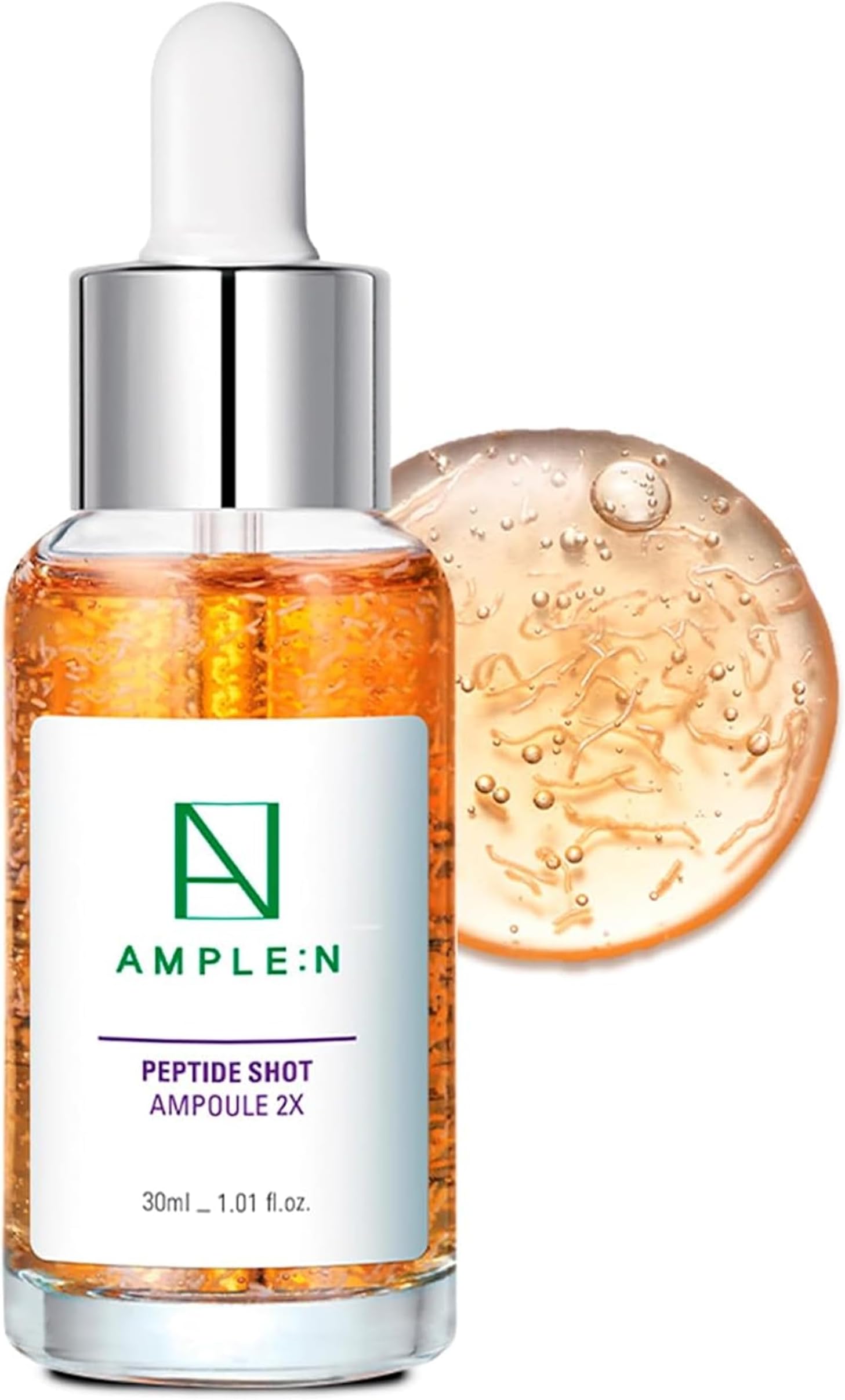 AMPLE:N Peptide Shot Ampoule 2X – Intensive Age Defying Concentrate Face Serum with Peptide Threads – Erasing Wrinkles and Improve Firmness – Lifting Sagging Skin – Plump, Repairs Skin, 1.01 fl. oz.