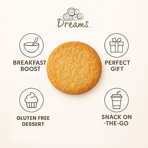 Miniatura 6 de Dreams Galletas grandes 2 cajas (8 galletas en total), 1 caja de coco con chispas de chocolate y 1 caja de coco liso, sin gluten, alta fibra, sin