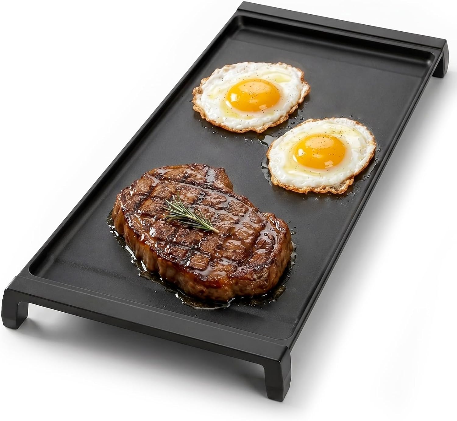 Upgraded WB31X24738 Cast Iron Griddle Replacement Compatible with GE Gas Range Stove Cooktop, WB31X49806 WB31X24998 Center Griddle Plate, Nitrided Nonstick Flat Top Pan, 19.5 x 9 in