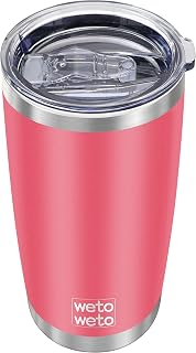 20oz Tumbler, Stainless Steel Vacuum Insulated Water Coffee Tumbler Cup, Double Wall Powder Coated Spill-Proof Travel Mug Thermal Cup for Home Outdoor (Watermelon Red, 1 Pack)