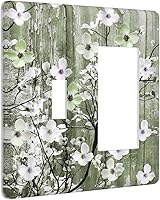 Vista 63 de Cubierta de interruptor de luz de 3 cuadrillas con diseño de flores azules púrpuras, cubierta de placa de pared de triple palanca, arbustos florales