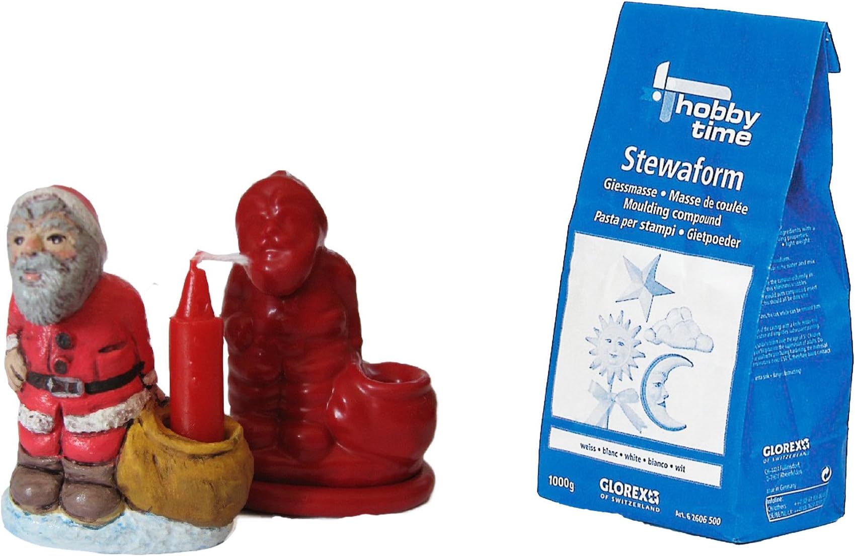 Latex Mold Santa & Holders Craft Kit with Stewa Casting Material Form 1kg