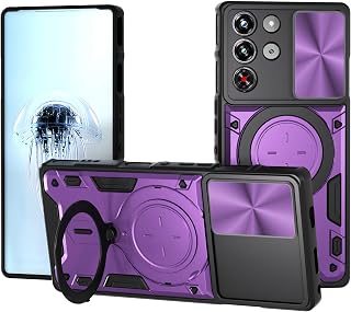 Compatible con ZTE Nubia Red Magic 10 Pro+ Carcasas,con Funda para Lente de cámara Deslizante Compatible con ZTE Nubia Red Magic 10 Pro NX789J Funda Purple