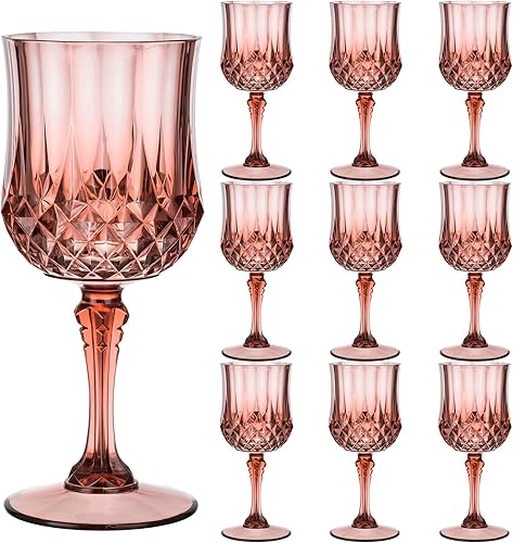 Miniatura 16 de 7 onzas de vasos de vino de plástico, 24 piezas de copas transparentes reutilizables vintage para champán, vasos de agua de cristal de plástico para